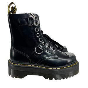 Dr Martens Jadon Platform Chunky Boots Women’s US6 EU37 Black Smooth Leather